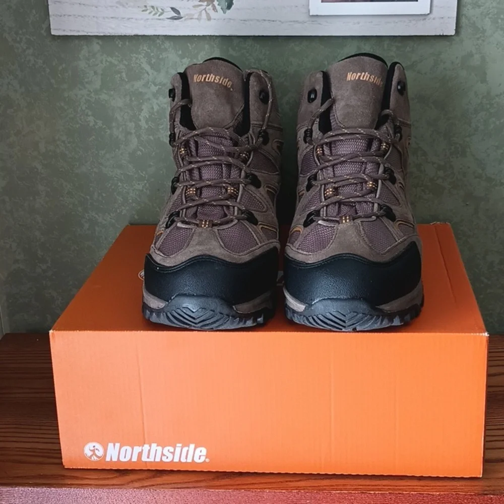 Northside Leather Waterproof Hiking Work Boots Tan Dark Honey Mens 12 NEW In Box